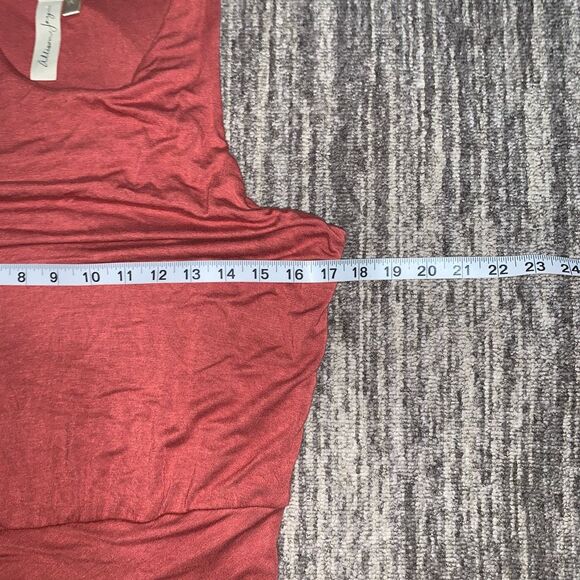 Allison Joy Women's Medium Burnt Orange Asymmetric Hem Jersey Knit Tank Dress - Picture 6 of 7